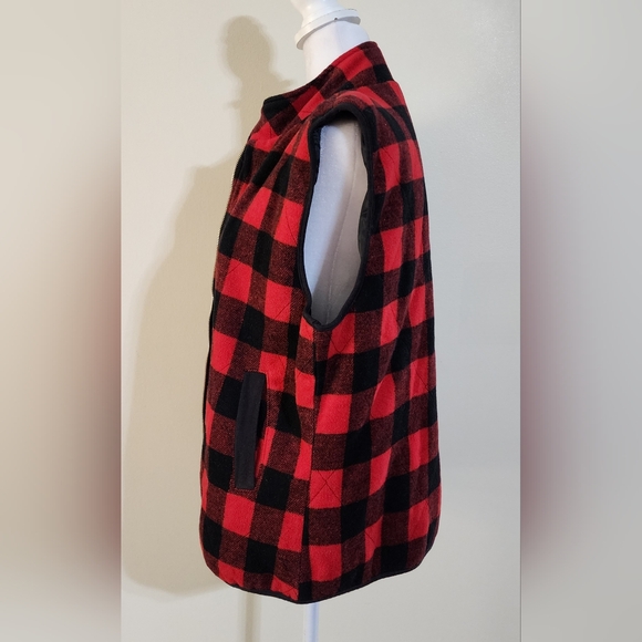 SOL R.H.R. Buffalo Check Zipup Vest Women's Size 1X-Large - Picture 7 of 9